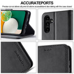 LC.IMEEKE For Samsung Galaxy A24 4G (162.1 x 77.6 x 8.3mm) Calf Texture Leather Phone Case Wallet Stand Mobile Phone Cover