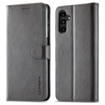 LC.IMEEKE For Samsung Galaxy A24 4G (162.1 x 77.6 x 8.3mm) Calf Texture Leather Phone Case Wallet Stand Mobile Phone Cover