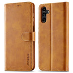 LC.IMEEKE For Samsung Galaxy A24 4G (162.1 x 77.6 x 8.3mm) Calf Texture Leather Phone Case Wallet Stand Mobile Phone Cover