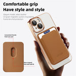 For iPhone 14 Anti-Drop Magnetic Back Cover TPU + PC Phone Case with Card Bag