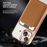 For iPhone 14 Anti-Drop Magnetic Back Cover TPU + PC Phone Case with Card Bag
