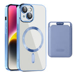 For iPhone 14 Anti-Drop Magnetic Back Cover TPU + PC Phone Case with Card Bag
