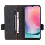 Til Samsung Galaxy A24 4G (162.1 x 77.6 x 8.3mm) Mobiltelefoncover med metalpynt i PU-læder, stander og pung