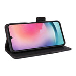 Til Samsung Galaxy A24 4G (162.1 x 77.6 x 8.3mm) Mobiltelefoncover med metalpynt i PU-læder, stander og pung