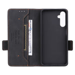 Til Samsung Galaxy A24 4G (162.1 x 77.6 x 8.3mm) Mobiltelefoncover med metalpynt i PU-læder, stander og pung