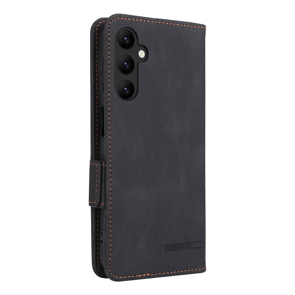 Til Samsung Galaxy A24 4G (162.1 x 77.6 x 8.3mm) Mobiltelefoncover med metalpynt i PU-læder, stander og pung