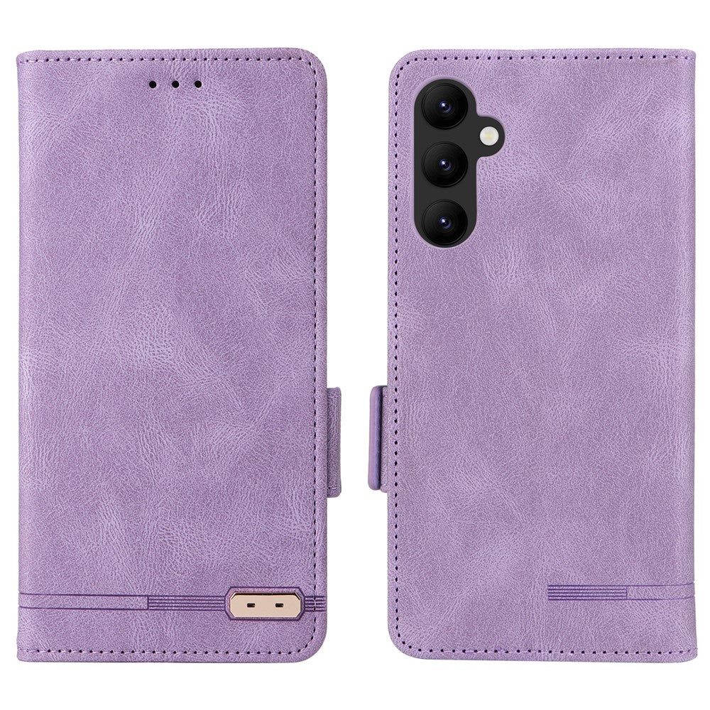 Til Samsung Galaxy A24 4G (162.1 x 77.6 x 8.3mm) Mobiltelefoncover med metalpynt i PU-læder, stander og pung