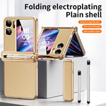 For Oppo Find N2 Flip 5G Hinge Protection Phone Case PU Leather+PC Folding Cover with Pen