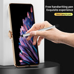 For Oppo Find N2 Flip 5G Hinge Protection Phone Case PU Leather+PC Folding Cover with Pen