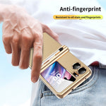 For Oppo Find N2 Flip 5G Hinge Protection Phone Case PU Leather+PC Folding Cover with Pen