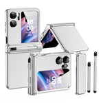 For Oppo Find N2 Flip 5G Hinge Protection Phone Case PU Leather+PC Folding Cover with Pen