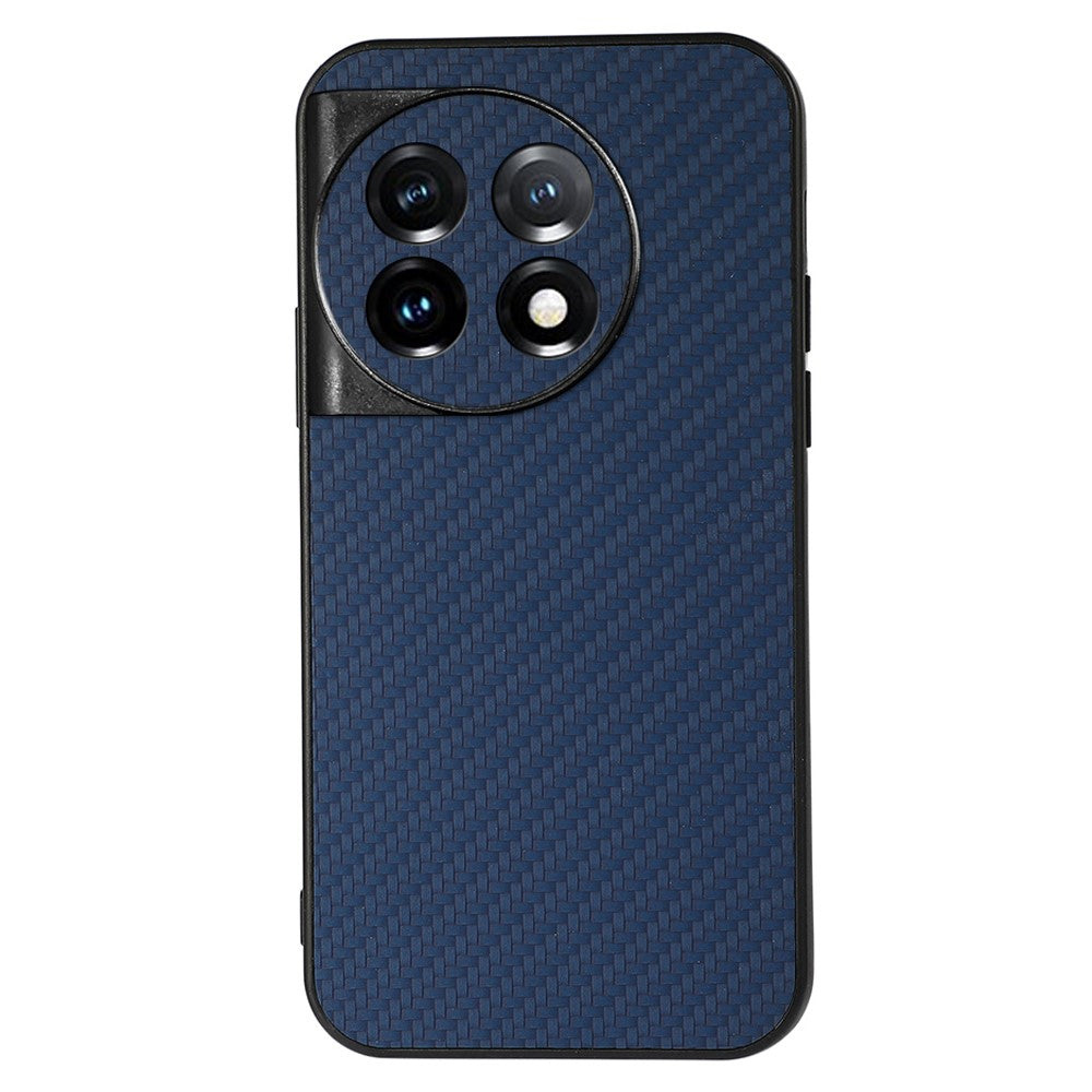 OnePlus 11 5G, kolfibertexturerat mobilskal, fallskyddande PU-läderbelagt TPU-fodral