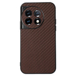 OnePlus 11 5G, kolfibertexturerat mobilskal, fallskyddande PU-läderbelagt TPU-fodral