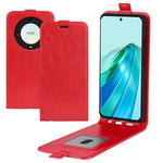For Honor X9a 5G Card Holder Phone Case Crazy Horse Texture PU Leather Vertical Flip Cover
