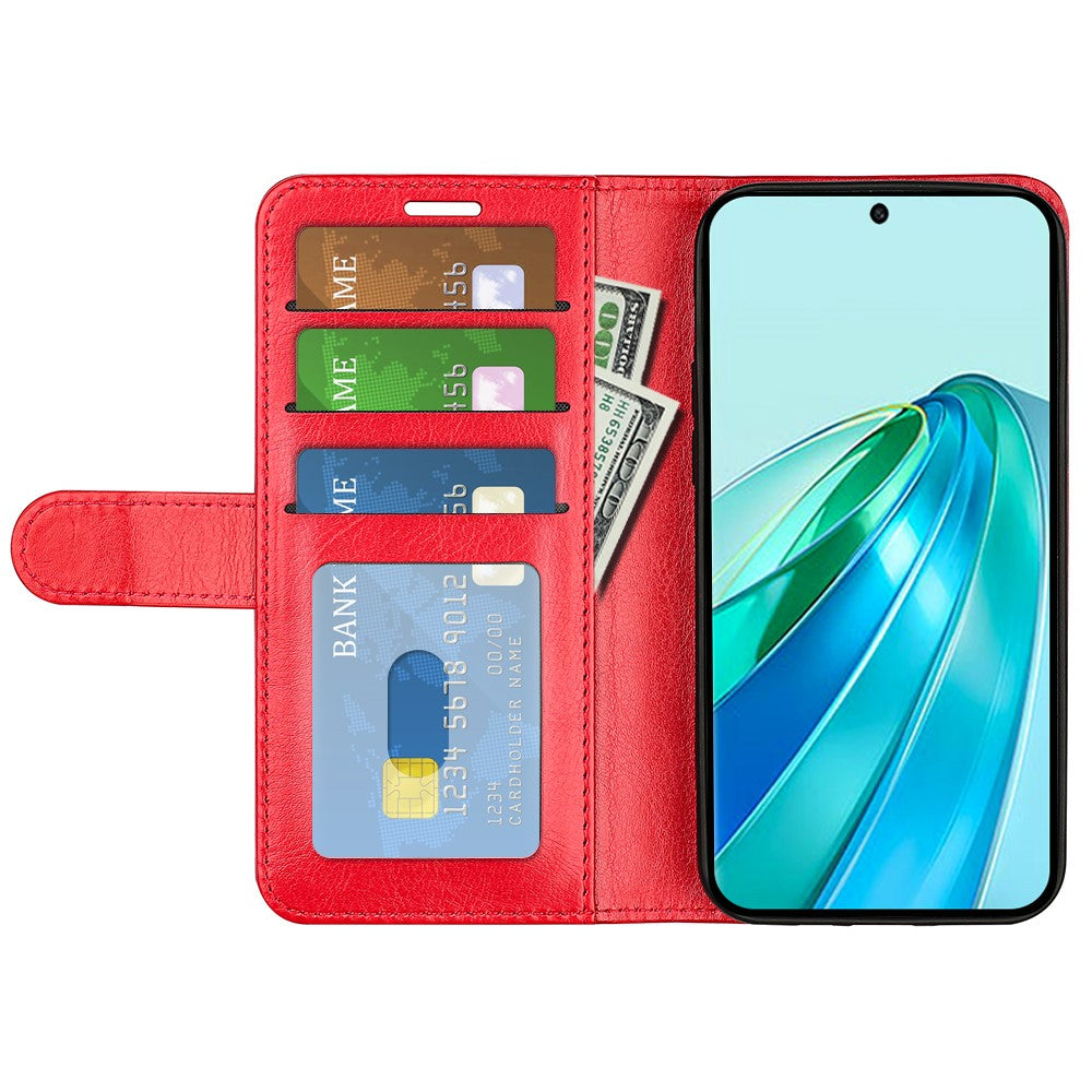 Stand Wallet Telefoncover til Honor X9a 5G Crazy Horse Tekstur Anti-fald Læder Telefoncover