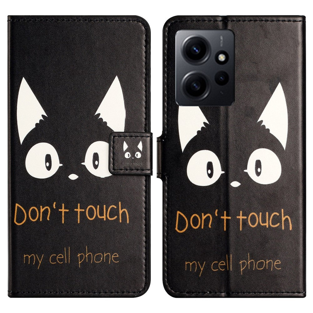 For Xiaomi Redmi Note 12 4G Phone Stand Case PU Leather Pattern Printing Wallet Cover