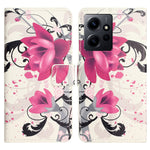 For Xiaomi Redmi Note 12 4G Phone Stand Case PU Leather Pattern Printing Wallet Cover