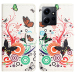 For Xiaomi Redmi Note 12 4G Phone Stand Case PU Leather Pattern Printing Wallet Cover