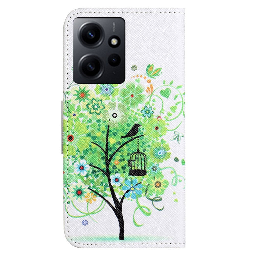 For Xiaomi Redmi Note 12 4G Stand Phone Leather Case Wallet Pattern Printing Phone Cover
