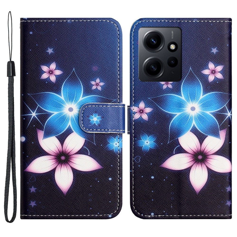 Xiaomi Redmi Note 12 4G PU-läder plånboksfodral med 3D-mönsterutskrift, mobilstativ