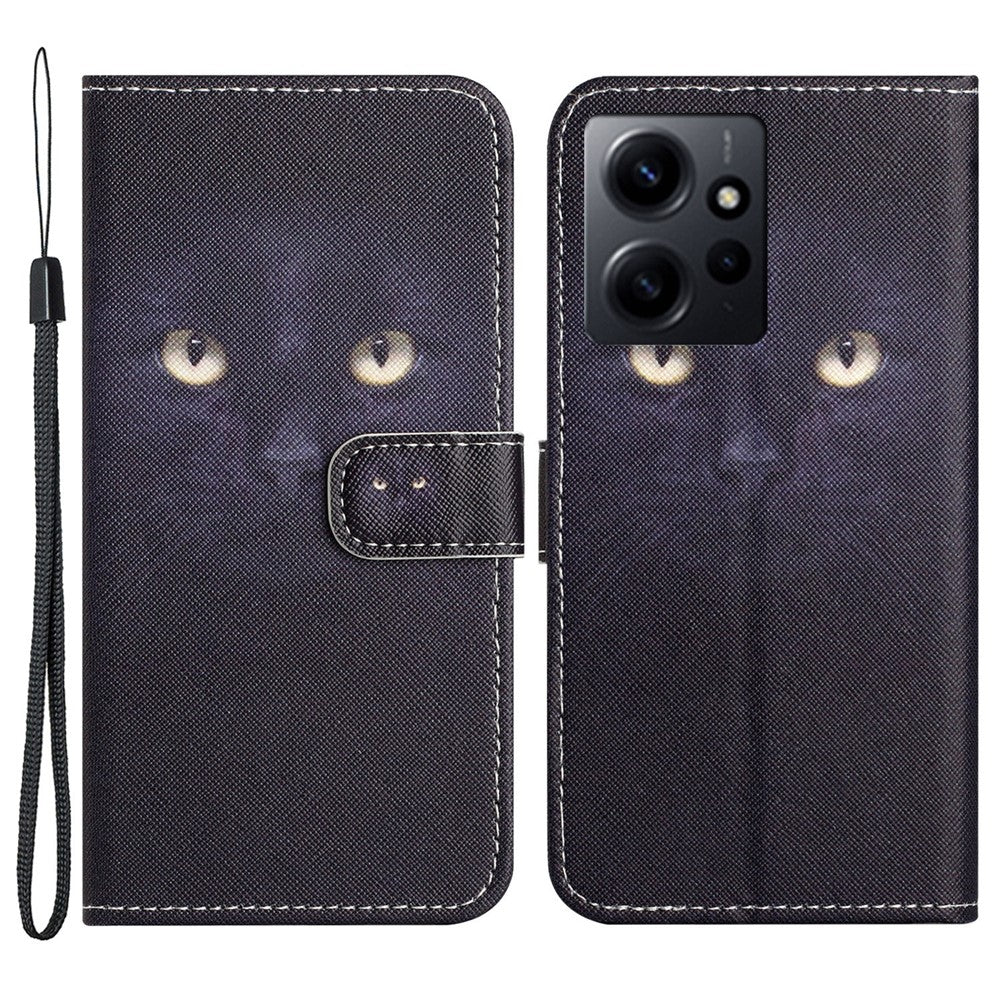 Xiaomi Redmi Note 12 4G PU-läder plånboksfodral med 3D-mönsterutskrift, mobilstativ