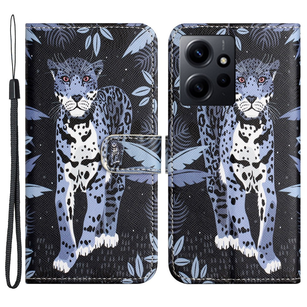 Xiaomi Redmi Note 12 4G PU-läder plånboksfodral med 3D-mönsterutskrift, mobilstativ