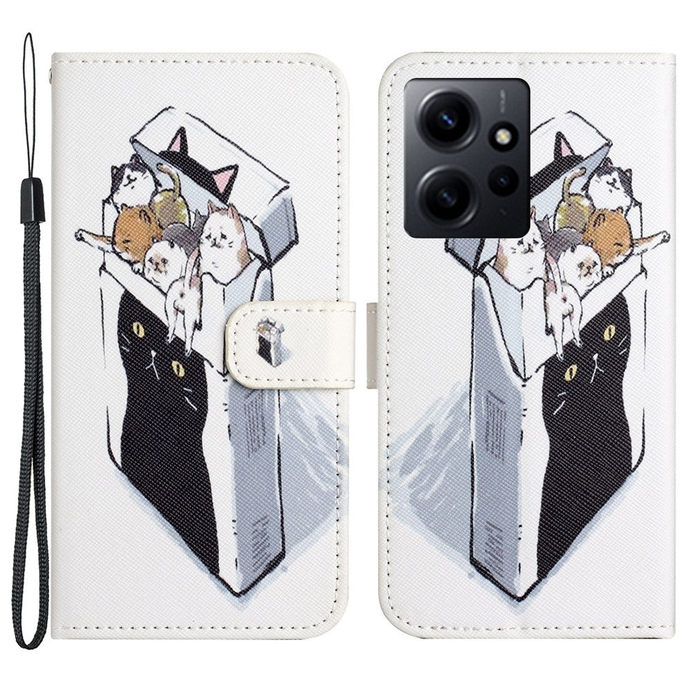 Xiaomi Redmi Note 12 4G PU-läder plånboksfodral med 3D-mönsterutskrift, mobilstativ
