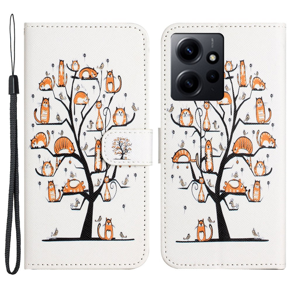 Xiaomi Redmi Note 12 4G PU-läder plånboksfodral med 3D-mönsterutskrift, mobilstativ