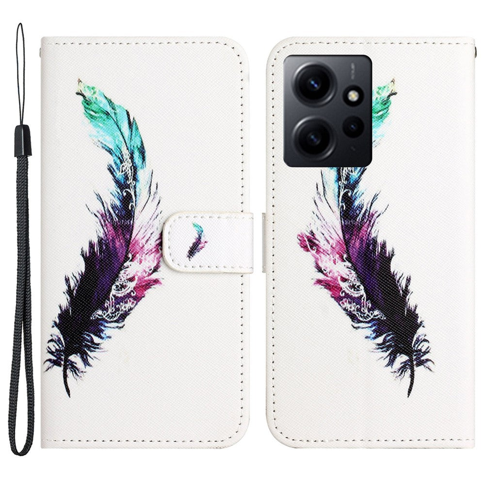 Xiaomi Redmi Note 12 4G PU-läder plånboksfodral med 3D-mönsterutskrift, mobilstativ