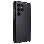 Vertical Flip Cover for Samsung Galaxy S23 Ultra , PC+PU Leather Crazy Horse Texture Phone Shell Case