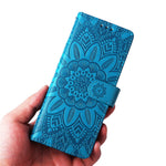 For Samsung Galaxy Z Fold4 5G Leather Stand Phone Case Sunflower Imprinted Wallet Folding Phone Cover with Strap