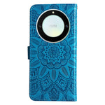 For Honor X40 5G / X9a 5G / Magic5 Lite 5G Leather Phone Case Sunflower Imprinted Stand Wallet Cover with Hand Strap
