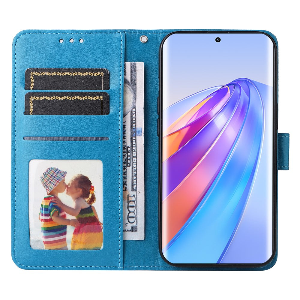 For Honor X40 5G / X9a 5G / Magic5 Lite 5G Leather Phone Case Sunflower Imprinted Stand Wallet Cover with Hand Strap