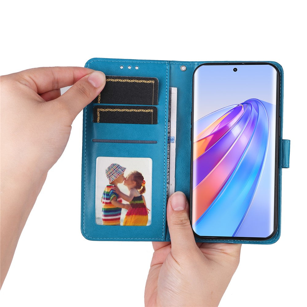 For Honor X40 5G / X9a 5G / Magic5 Lite 5G Leather Phone Case Sunflower Imprinted Stand Wallet Cover with Hand Strap