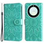 For Honor X40 5G / X9a 5G / Magic5 Lite 5G Leather Phone Case Sunflower Imprinted Stand Wallet Cover with Hand Strap