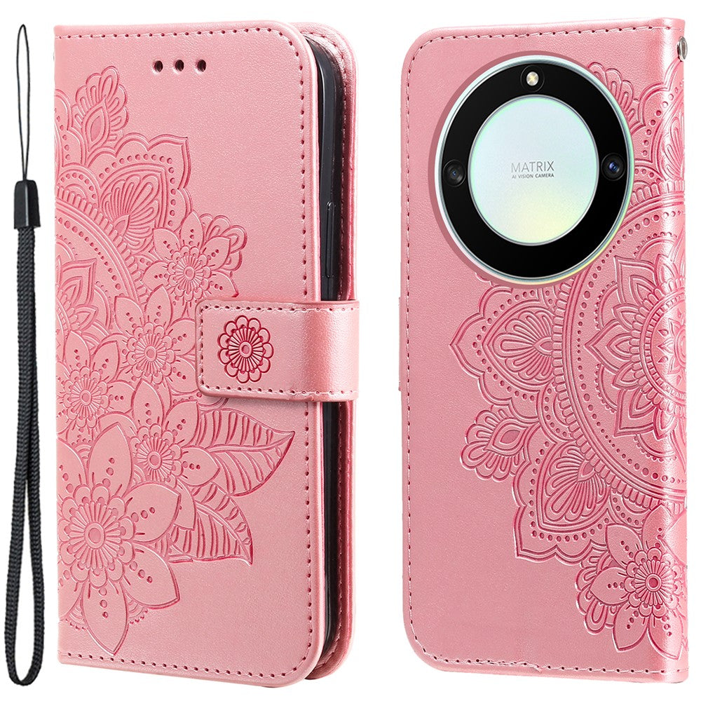 For Honor X40 5G / X9a 5G / Magic5 Lite 5G Case Floral Pattern PU Leather Wallet Stand Phone Cover