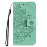 For Samsung Galaxy A24 4G (162.1 x 77.6 x 8.3mm) Case Floral Pattern PU Leather Wallet Stand Phone Cover