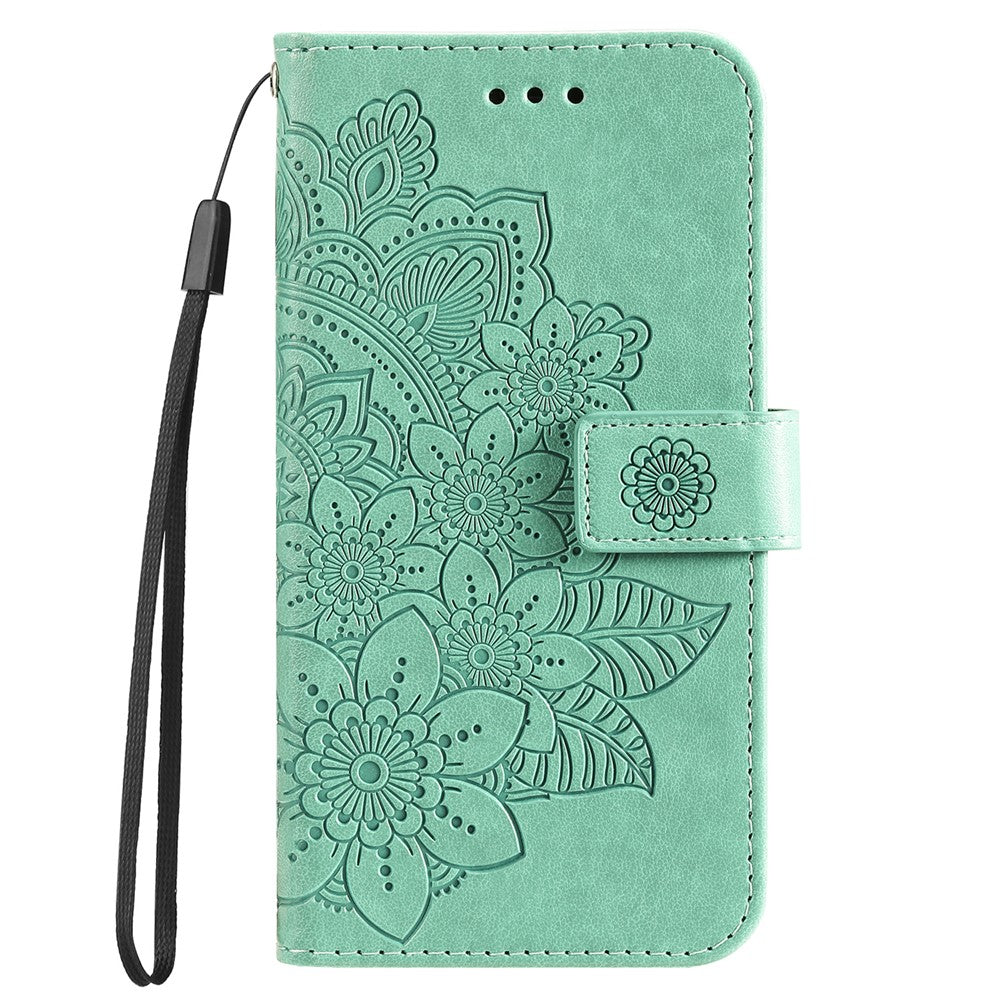 For Samsung Galaxy A24 4G (162.1 x 77.6 x 8.3mm) Case Floral Pattern PU Leather Wallet Stand Phone Cover