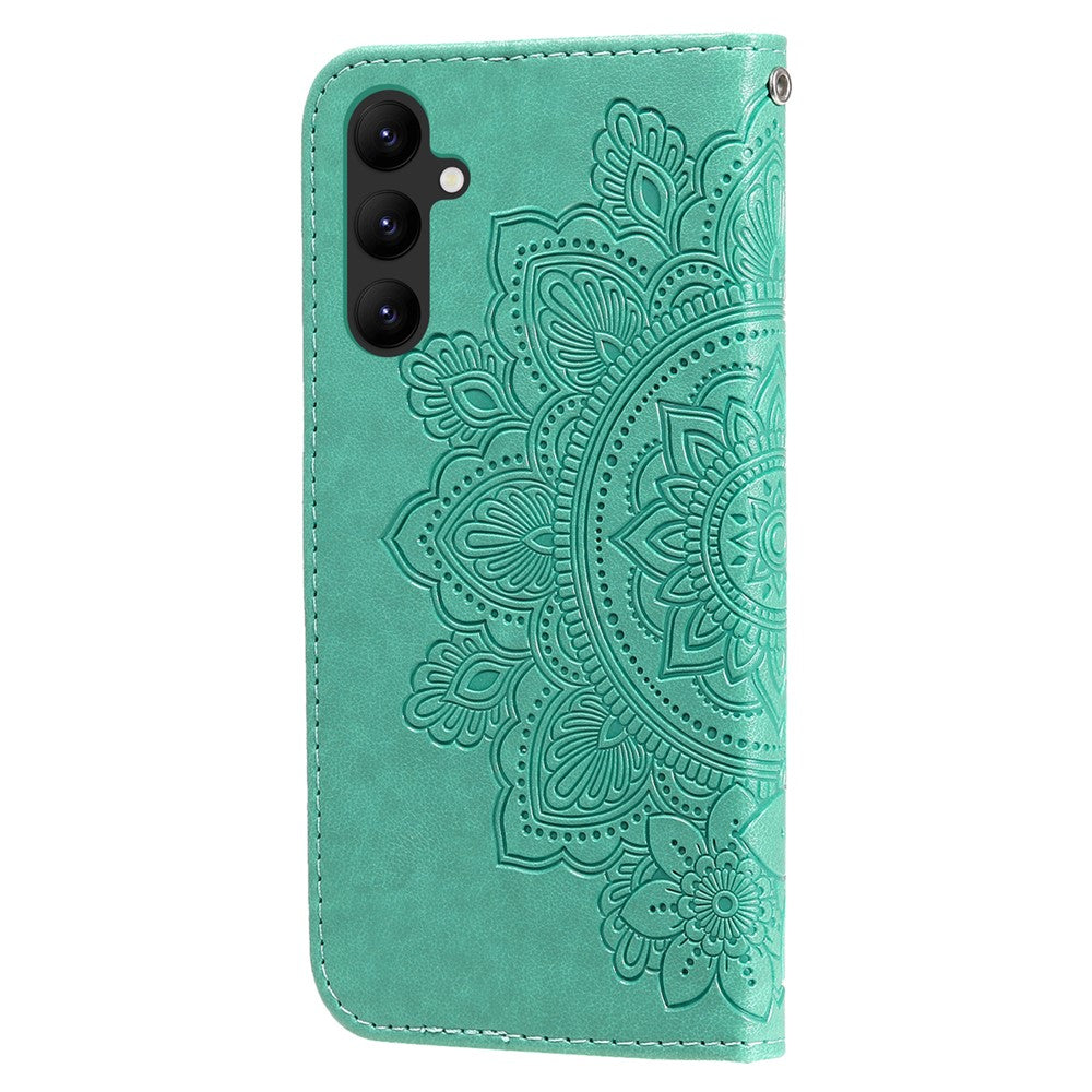 For Samsung Galaxy A24 4G (162.1 x 77.6 x 8.3mm) Case Floral Pattern PU Leather Wallet Stand Phone Cover
