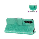For Samsung Galaxy A24 4G (162.1 x 77.6 x 8.3mm) Case Floral Pattern PU Leather Wallet Stand Phone Cover