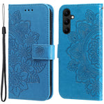 For Samsung Galaxy A24 4G (162.1 x 77.6 x 8.3mm) Case Floral Pattern PU Leather Wallet Stand Phone Cover