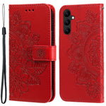 For Samsung Galaxy A24 4G (162.1 x 77.6 x 8.3mm) Case Floral Pattern PU Leather Wallet Stand Phone Cover