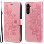 For Samsung Galaxy A24 4G (162.1 x 77.6 x 8.3mm) Case Floral Pattern PU Leather Wallet Stand Phone Cover