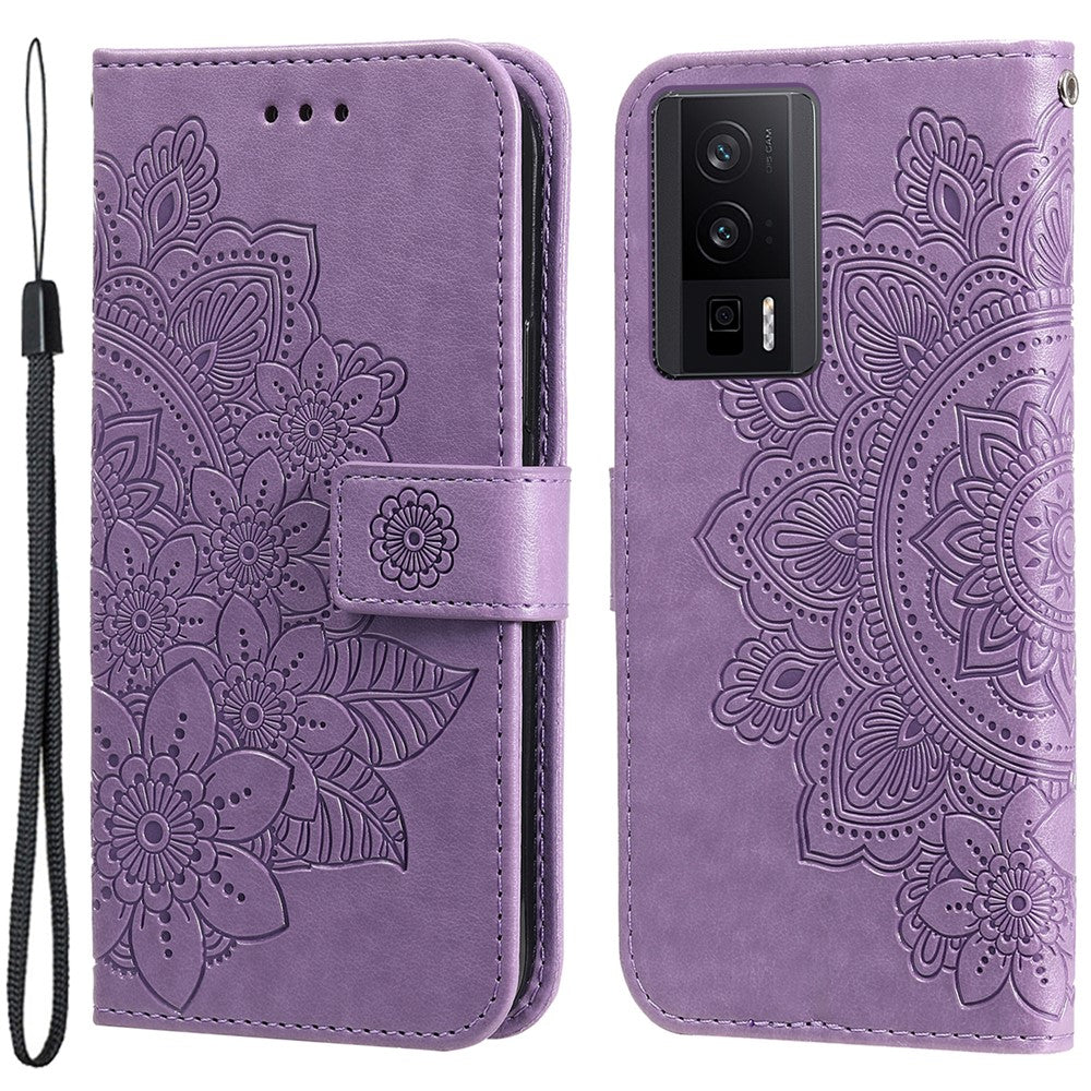 For Xiaomi Poco F5 Pro 5G / Redmi K60 Pro 5G / K60 5G Case Floral Pattern PU Leather Wallet Stand Phone Cover
