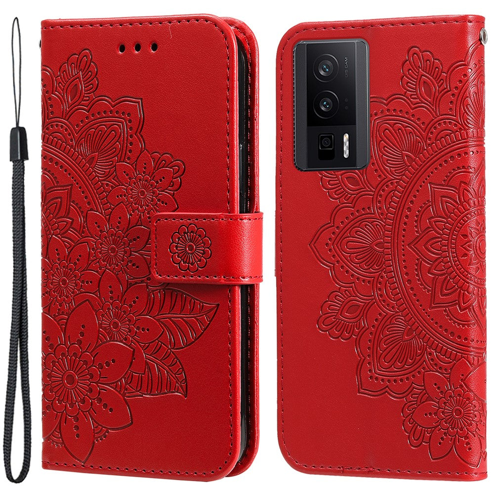 For Xiaomi Poco F5 Pro 5G / Redmi K60 Pro 5G / K60 5G Case Floral Pattern PU Leather Wallet Stand Phone Cover