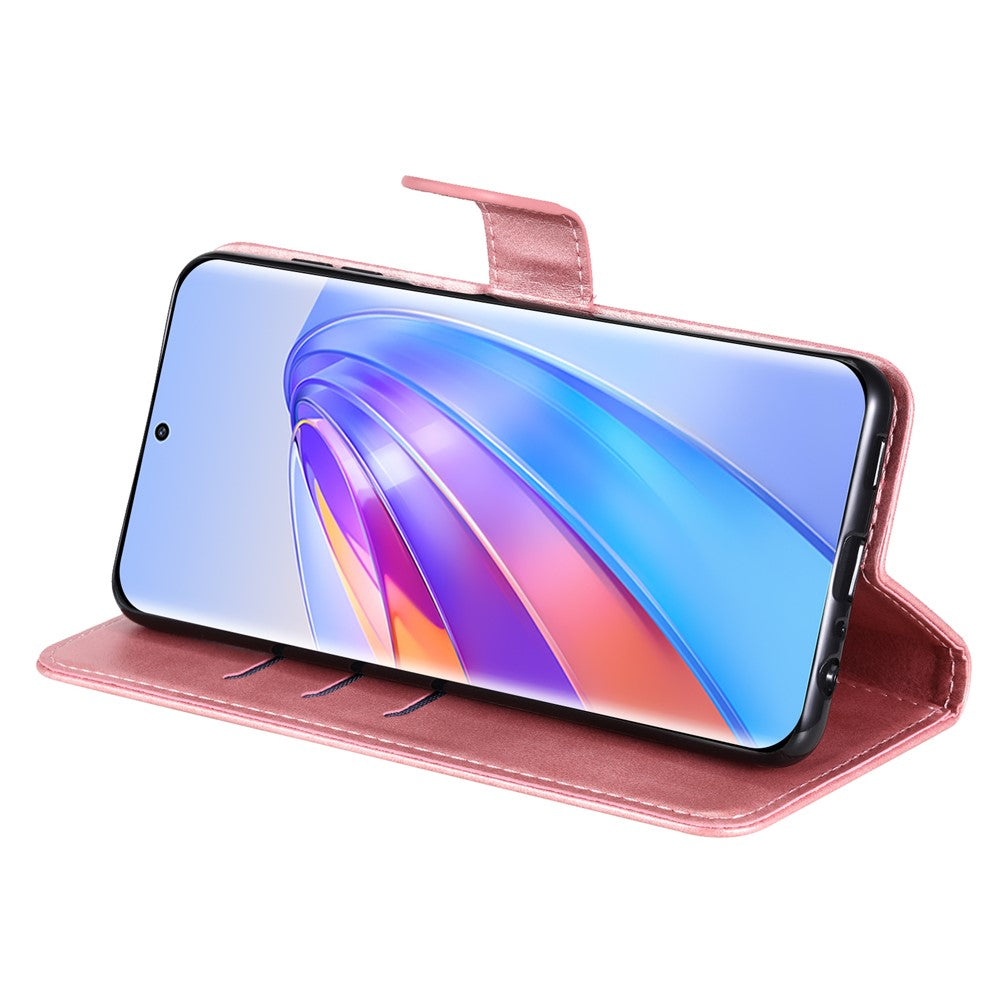 For Honor X40 5G / X9a 5G / Magic5 Lite 5G Calf Texture Zipper Pocket Phone Case PU Leather Wallet Stand Anti-drop Cover