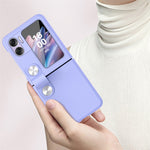 For Oppo Find N2 Flip 5G Case Finger Strap Holder Flip Phone Case PU Leather PC Cover with Kickstand
