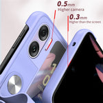 For Oppo Find N2 Flip 5G Case Finger Strap Holder Flip Phone Case PU Leather PC Cover with Kickstand