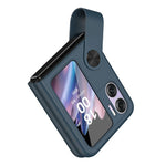 For Oppo Find N2 Flip 5G Case Finger Strap Holder Flip Phone Case PU Leather PC Cover with Kickstand