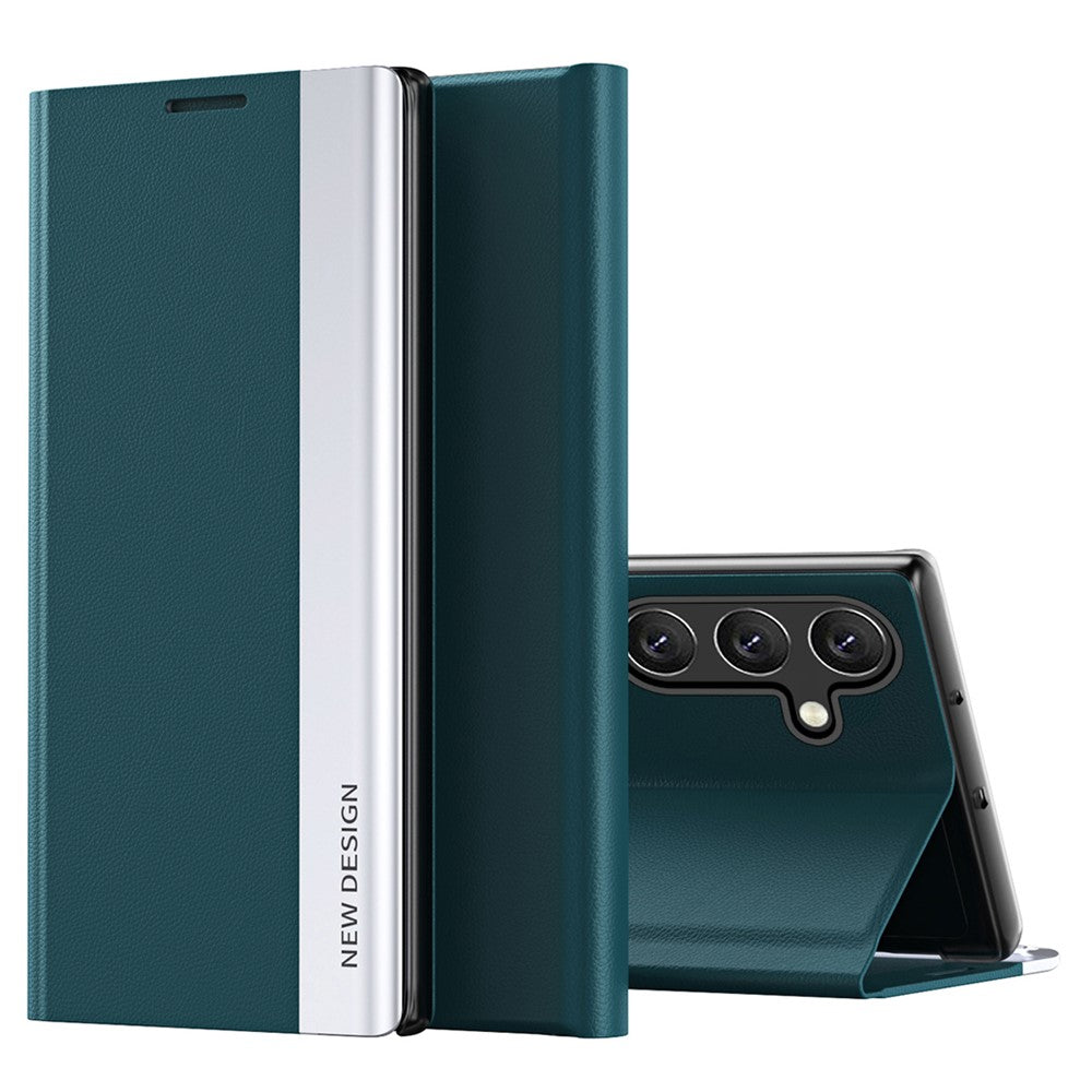 Til Samsung Galaxy A34 5G galvaniseret telefonetui PU-læder flip stander telefoncover